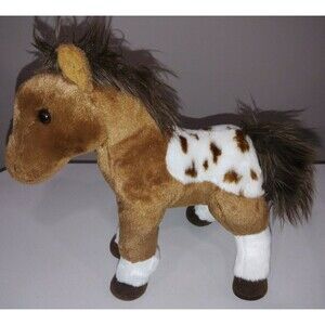 Dakota Aurora Plush Horse Pinto Pony 12" Brown White Spotted Western Standing